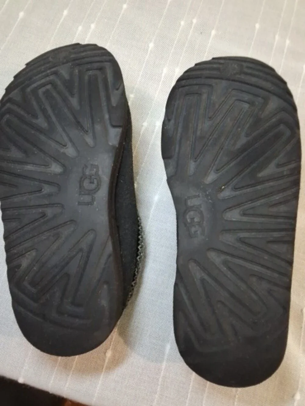 UGG Tasman Black Suede Slippers Kids Size 3 Good Condition